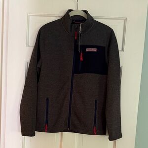 Vineyard Vines Charcoal and Navy Jacket with Red Accents